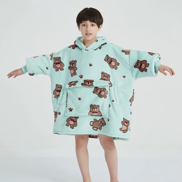KIDHUG fleece hættetæppe