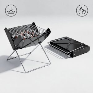 Bærbar sammenklappelig kulgrill med X-formet stativ | GRILLOMATE